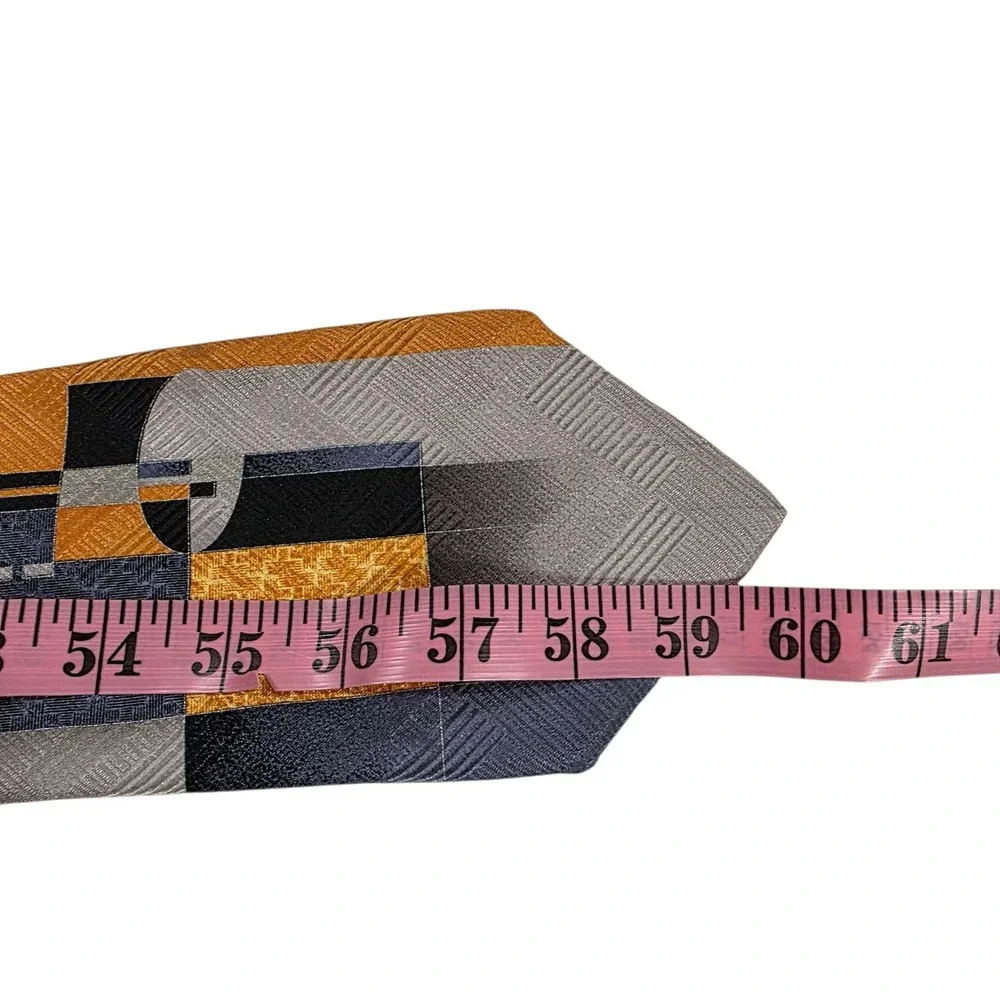 ENRICO VENTURI‎ Silk Tie Geometric Pattern Made in Italy Men's Necktie Designer